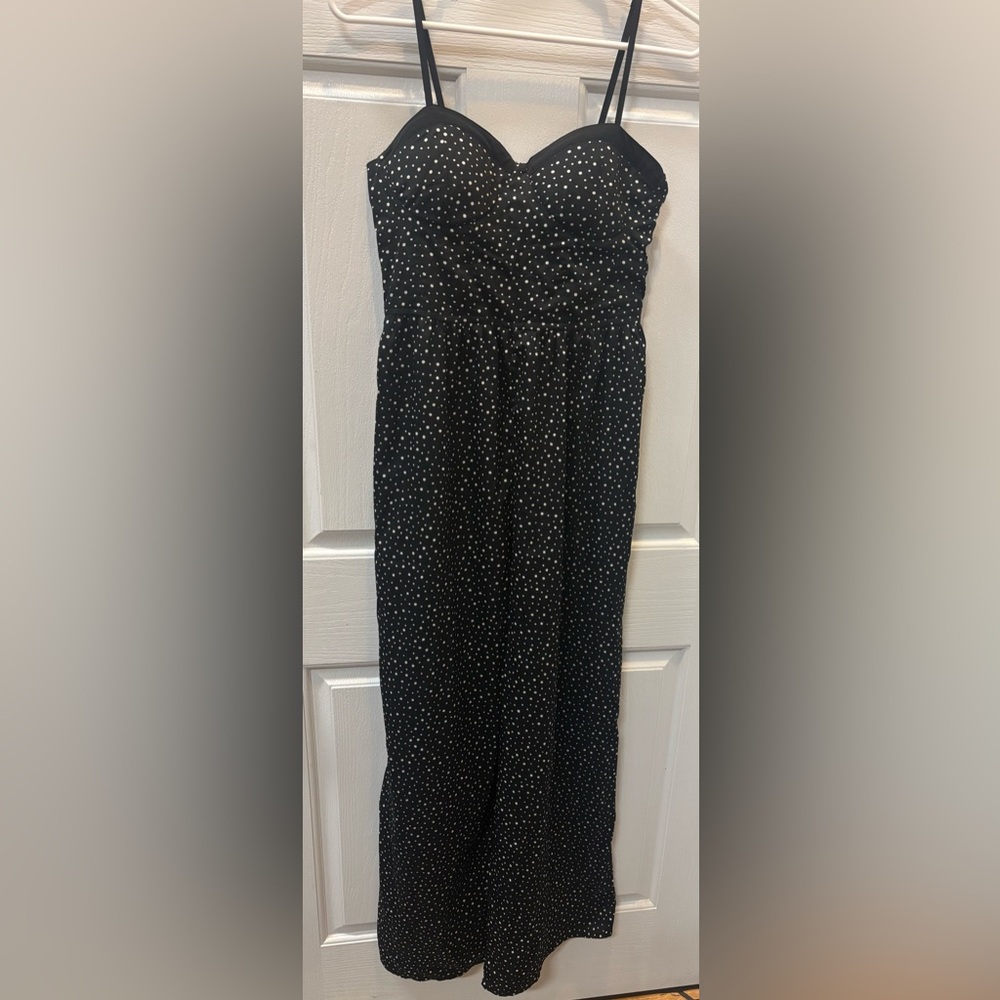 Band of Gypsies Black and Cream Polka Dot Jumpsuit Size M